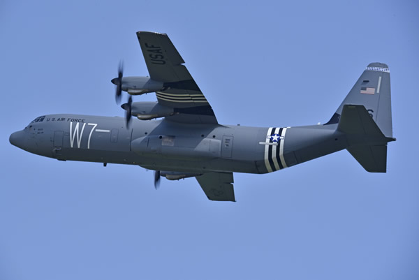 U.S. Air Force C-130 Hercules in D-Day paint scheme